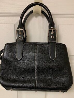Dooney & Bourke Black Pebbled Leather Double Handle Purse